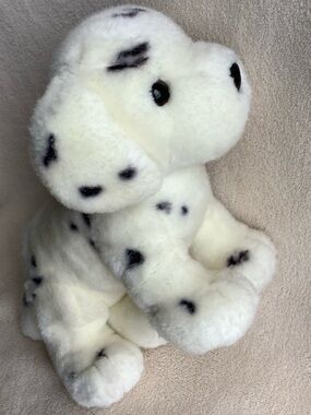 Unbranded Plush Dalmatian Puppy Dog White Black Spotted Stuffed Animal Toy